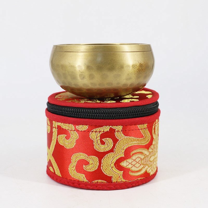 Nepalese Handmade Singing Bowl Gift Box Buddhist Utensils Storage Cloth Package Tibet Bowl Bag Red Blue Yellow Random Color