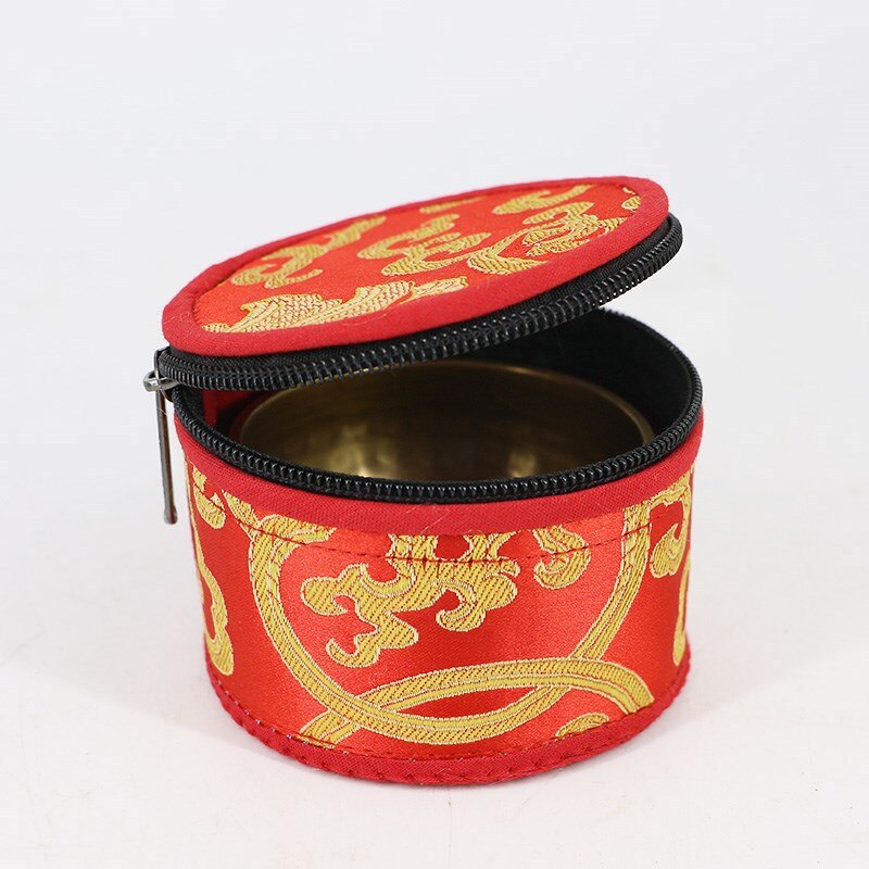 Nepalese Handmade Singing Bowl Gift Box Buddhist Utensils Storage Cloth Package Tibet Bowl Bag Red Blue Yellow Random Color