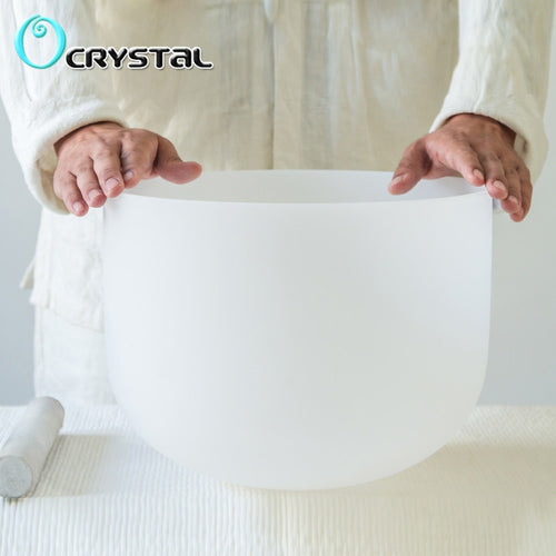 New 10Inch White Color C D E F G A B Meditation Frosted Quartz Crystal Singing Bowl 10'' Yoga Sound Healing