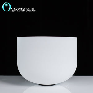 New 10Inch White Color C D E F G A B Meditation Frosted Quartz Crystal Singing Bowl 10'' Yoga Sound Healing