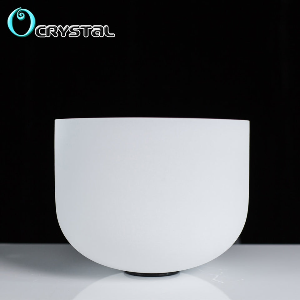 New 10Inch White Color C D E F G A B Meditation Frosted Quartz Crystal Singing Bowl 10'' Yoga Sound Healing
