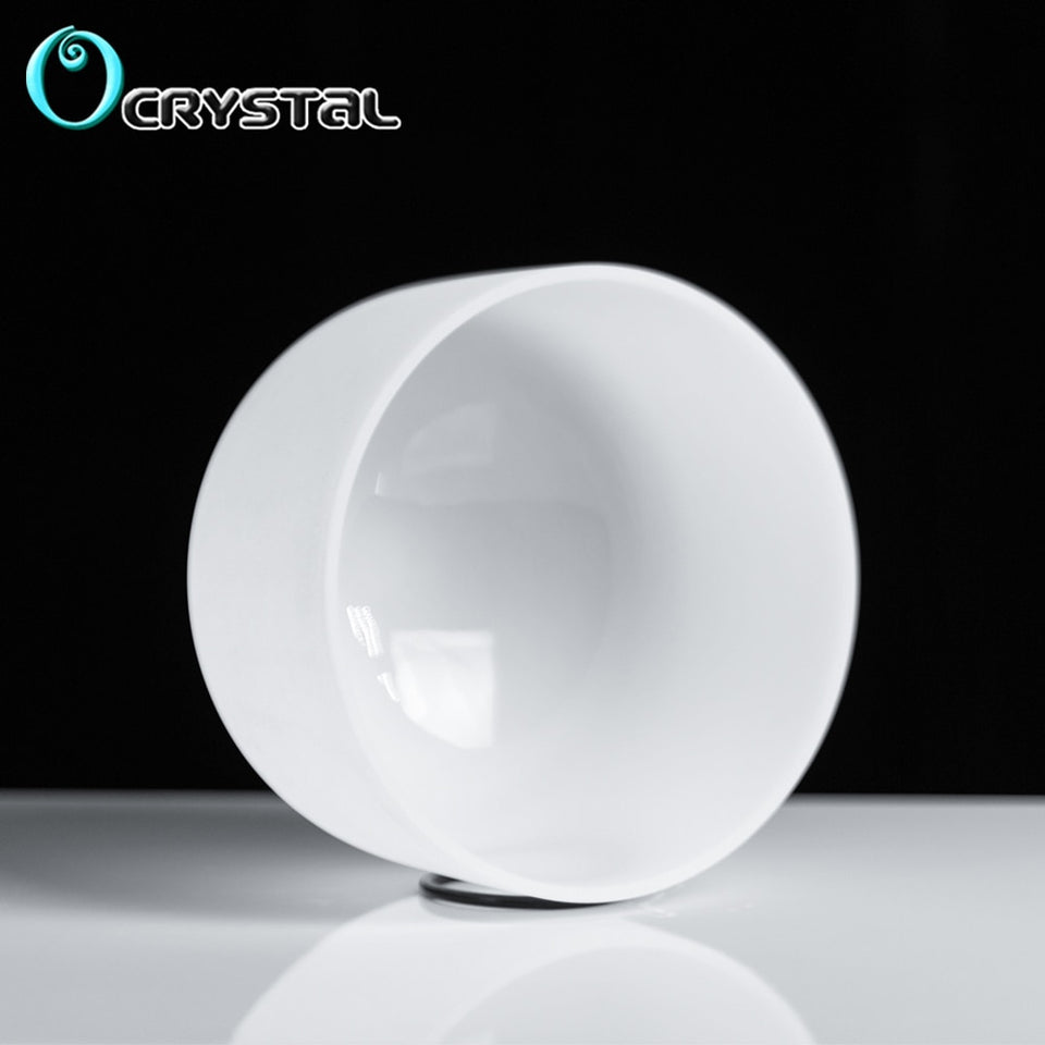 New 10Inch White Color C D E F G A B Meditation Frosted Quartz Crystal Singing Bowl 10'' Yoga Sound Healing