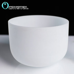 New 10Inch White Color C D E F G A B Meditation Frosted Quartz Crystal Singing Bowl 10'' Yoga Sound Healing