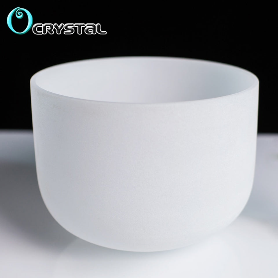New 10Inch White Color C D E F G A B Meditation Frosted Quartz Crystal Singing Bowl 10'' Yoga Sound Healing