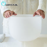 New 10Inch White Color C D E F G A B Meditation Frosted Quartz Crystal Singing Bowl 10'' Yoga Sound Healing