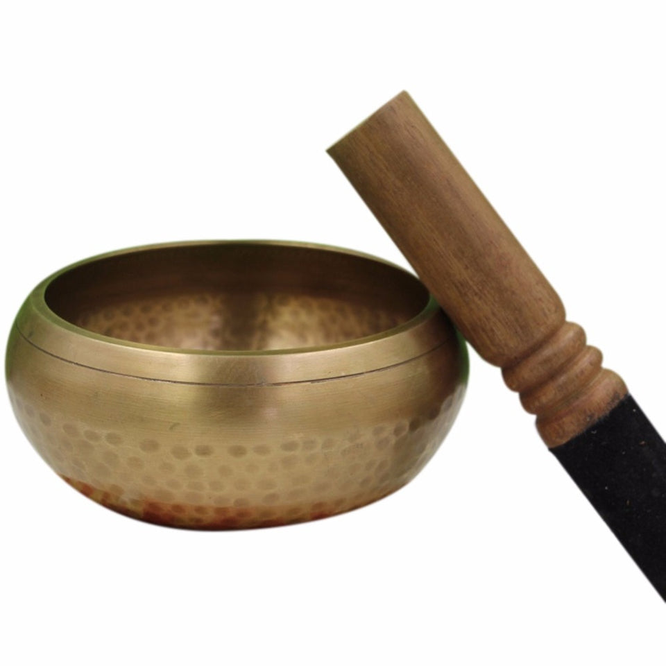 New Copper Crafted Gilt Yoga Singing Bowl Buddhism Tibetan Chakra Meditation