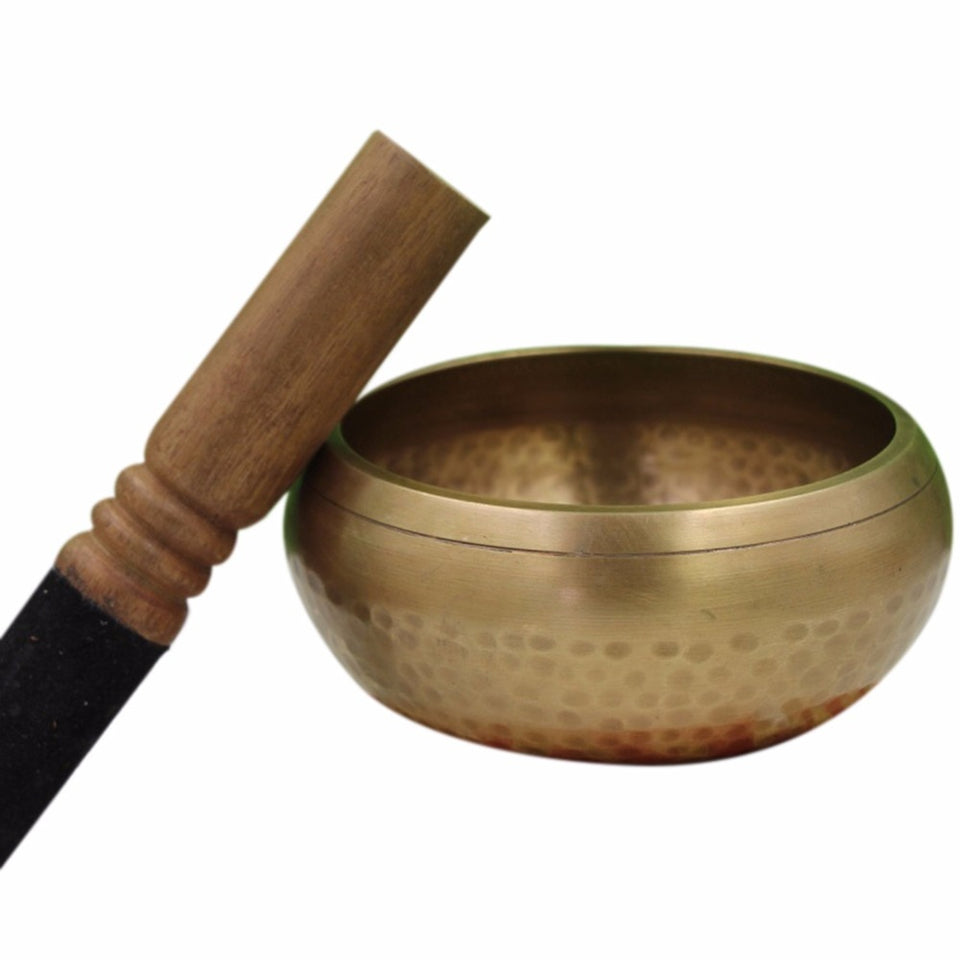 New Copper Crafted Gilt Yoga Singing Bowl Buddhism Tibetan Chakra Meditation