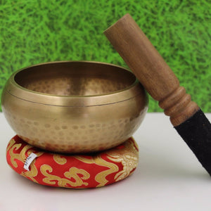 New Copper Crafted Gilt Yoga Singing Bowl Buddhism Tibetan Chakra Meditation