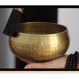 New Copper Crafted Gilt Yoga Singing Bowl Buddhism Tibetan Chakra Meditation