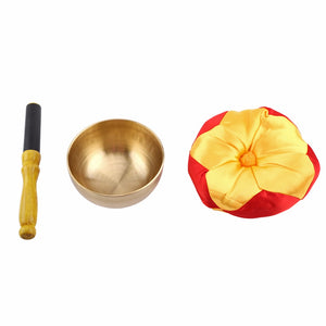 Portable Buddhist Tibetan Singing Bowl Set Stick Cushion Home Decoration Chakra Meditation Yoga Wall Brass Dishes Craft Tool