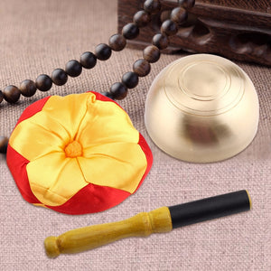 Portable Buddhist Tibetan Singing Bowl Set Stick Cushion Home Decoration Chakra Meditation Yoga Wall Brass Dishes Craft Tool