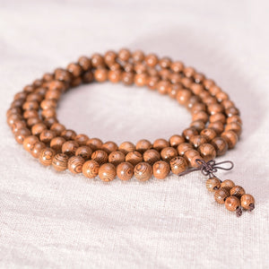 Prayer Beads Bracelet 108 Tibetan Buddhist Rosary Charm Mala Meditation Necklace Yoga lucky Wenge Wooden Bracelet For Women Men