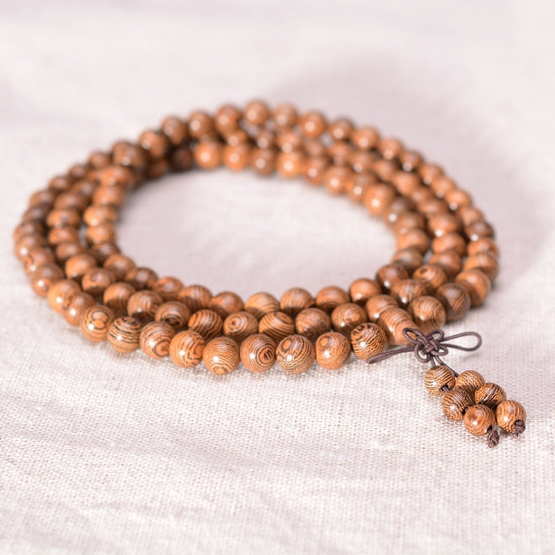 Prayer Beads Bracelet 108 Tibetan Buddhist Rosary Charm Mala Meditation Necklace Yoga lucky Wenge Wooden Bracelet For Women Men