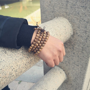 Prayer Beads Bracelet 108 Tibetan Buddhist Rosary Charm Mala Meditation Necklace Yoga lucky Wenge Wooden Bracelet For Women Men