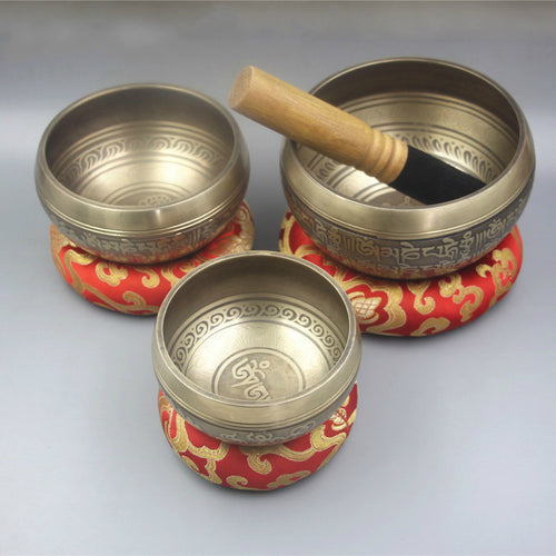 Professional Ode Buddhist Sound Bowl Nepal Handmade Brass Singing Bowl Yoga SPA Sound Therapy To The Bowl Bronze Chime Decor