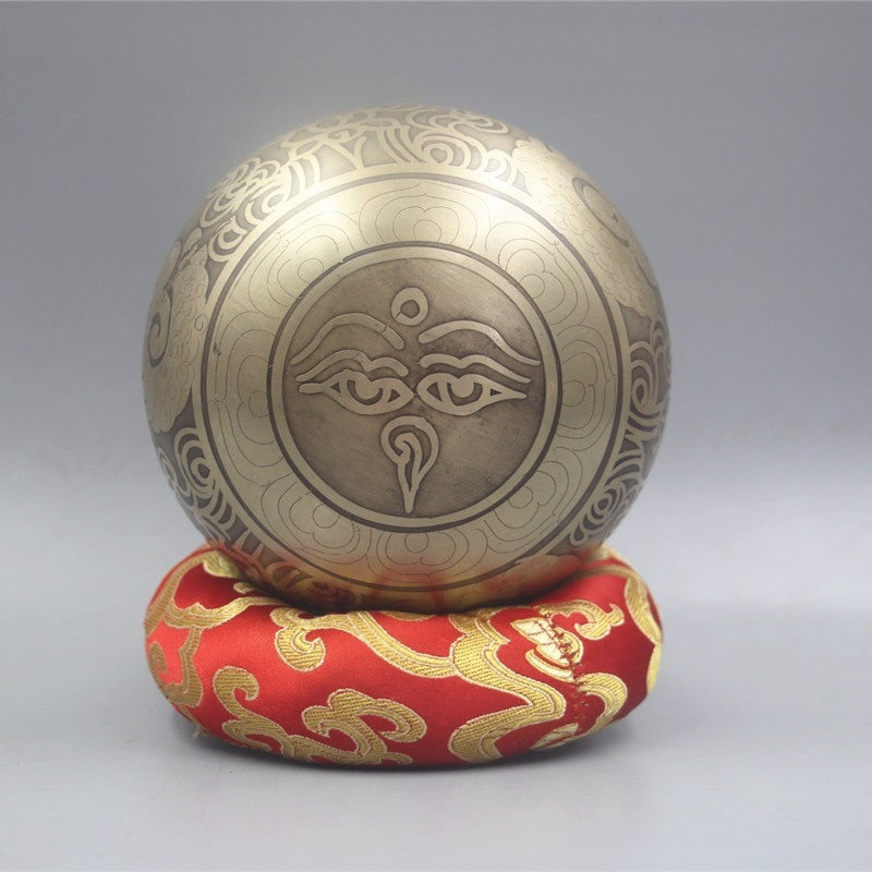 Professional Ode Buddhist Sound Bowl Nepal Handmade Brass Singing Bowl Yoga SPA Sound Therapy To The Bowl Bronze Chime Decor