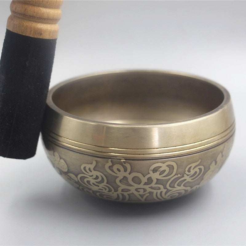 Professional Ode Buddhist Sound Bowl Nepal Handmade Brass Singing Bowl Yoga SPA Sound Therapy To The Bowl Bronze Chime Decor
