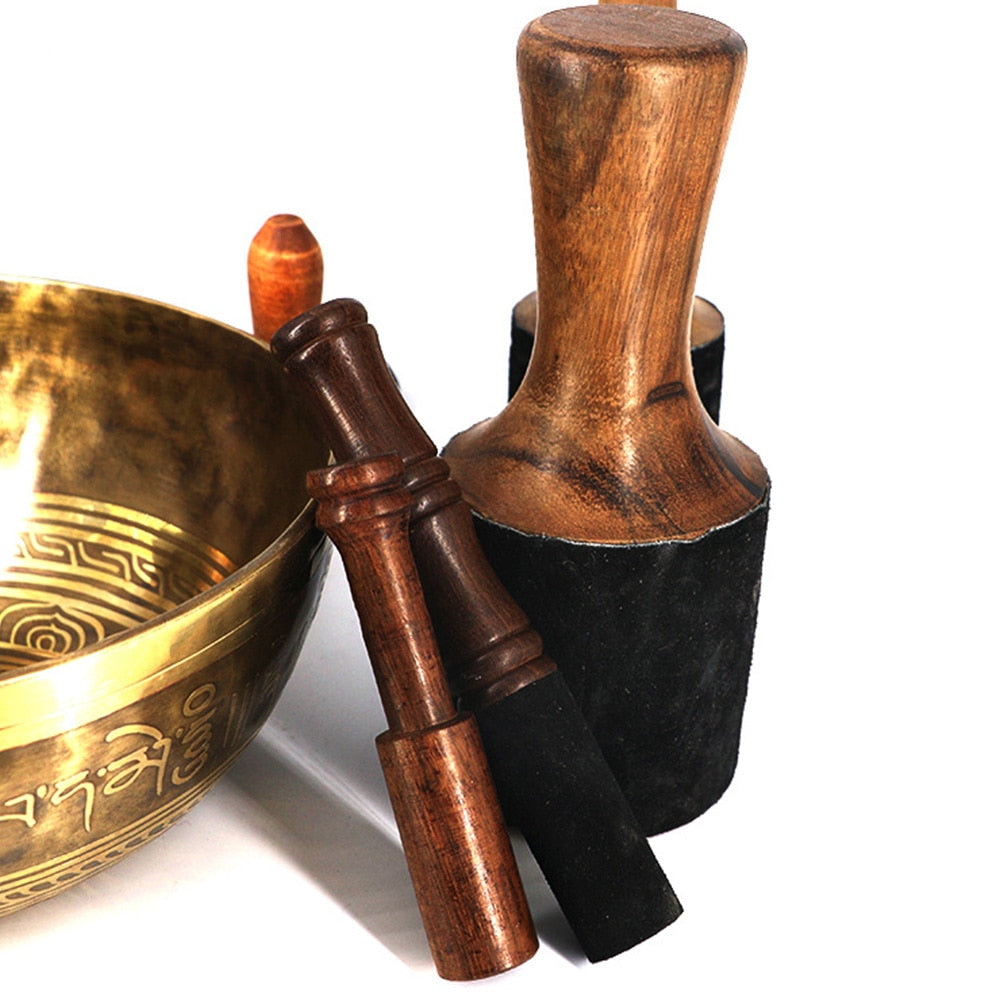 Religion Mallet Stick Tibetan Buddhist Therapy Dharma Chanting Sound Copper Nepalese Meditation Monks Decorative Singing Bowl