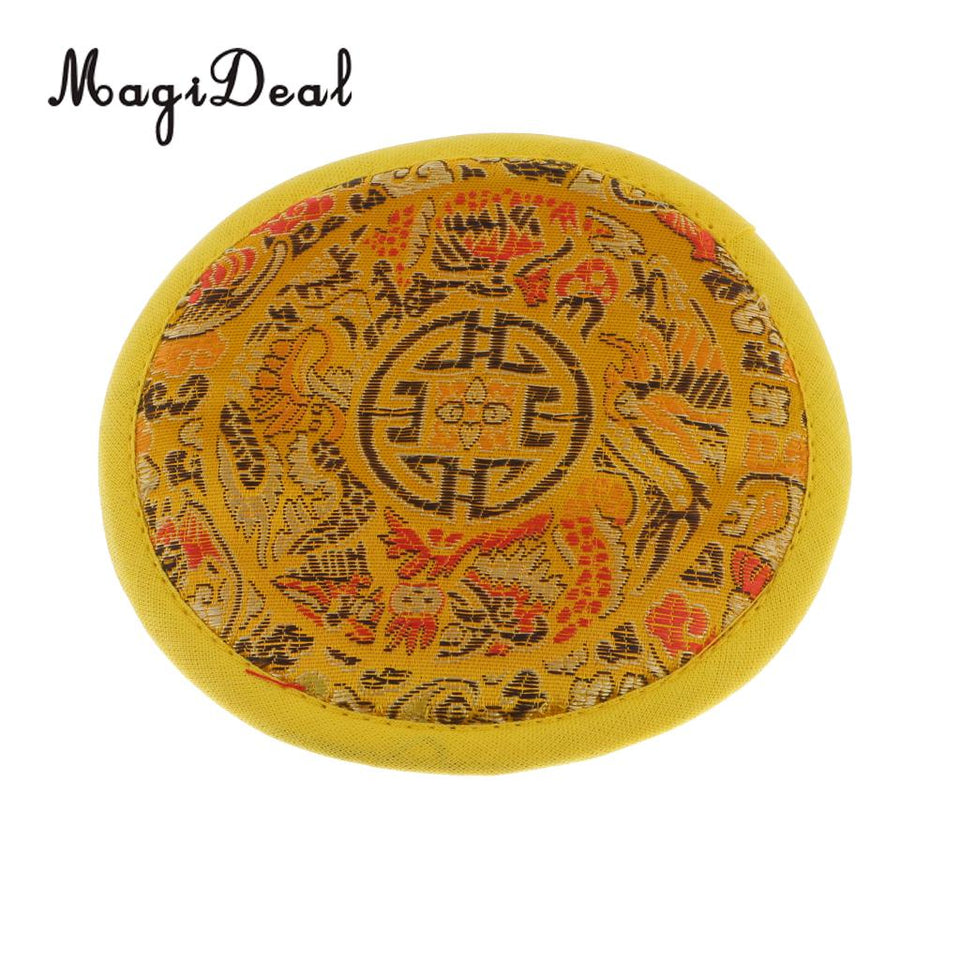 Round Cloth Tibetan Singing Bowl Cushion Pillow for Dharma Diameter -12cm