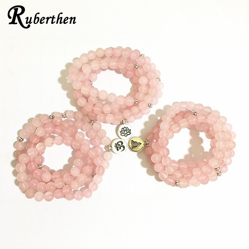 Ruberthen High Quantity Natural Stone Bracelet 108 Mala Yoga Necklace Matte Amazonite S Jewelry Hot Sale 2018 Drop Shipping