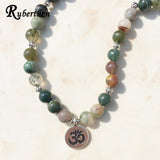 Ruberthen Top Sale Aliexpress Women`s Wrap Bracelet Trendy India Stone Bracelet or Necklace 108 Mala Fancy Stone Beads Bracelet