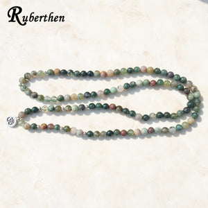 Ruberthen Top Sale Aliexpress Women`s Wrap Bracelet Trendy India Stone Bracelet or Necklace 108 Mala Fancy Stone Beads Bracelet