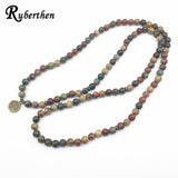 Ruberthen Tree of Life Jewelry Vintage Design Picasso J-asper 108 Mala Bracelet High Quality Yoga Spiritual Bracelet