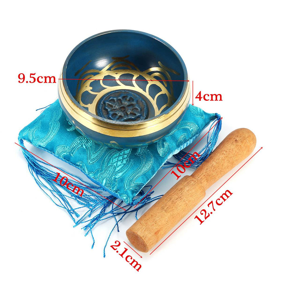 Singing Bowl Chakra Meditation 8.5cm Tibetan Buddhism Yoga Healing Relaxation Low Frequency Sound Deep into Body Core For Yoga