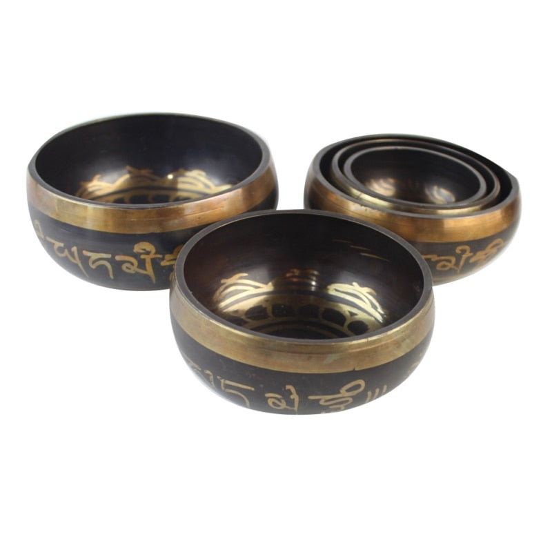 Singing Bowl Set For Relaxation Healing Decorative Plate Buddha Sound Nepal Yoga Meditation Therapy Buddha Sound Tibetan bowl