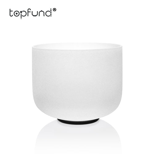TOPFUND Chakra Frosted Quartz Crystal Singing Bowl 8 Inch