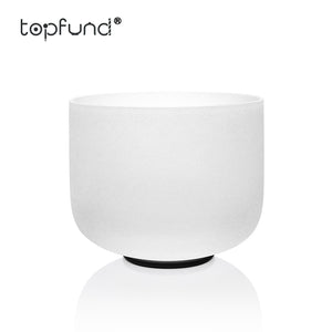 TOPFUND Chakra Frosted Quartz Crystal Singing Bowl 8 Inch