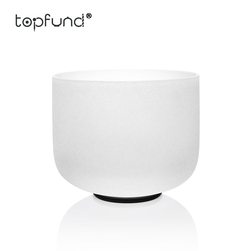 TOPFUND Chakra Frosted Quartz Crystal Singing Bowl 8 Inch