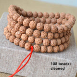 TSB0530 Real Nepal 5 Facets Rudraksha Bodhi 108 Beads Strand 6mm 7mm 8mm 9mm 10mm 11mm 12mm 13mm Good Cleaned Quality