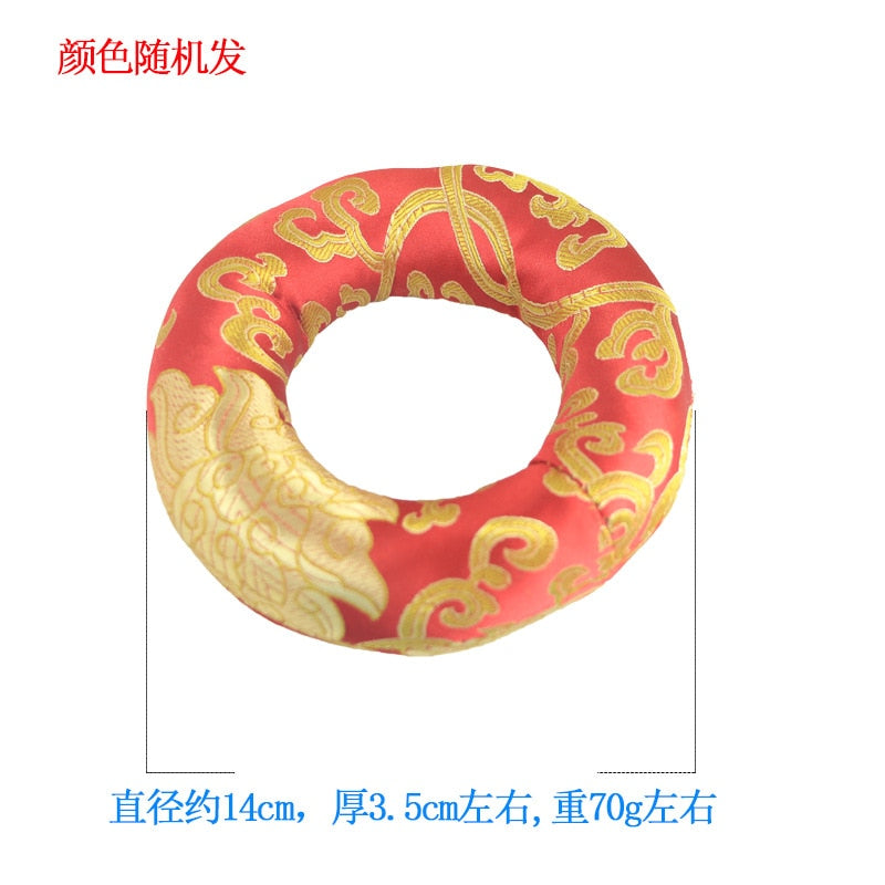 Tibetan Bowl Mat Hand-stitched Brocade Mat Singing Bowl Base Tibetan Buddhist Meditation Singing Bowl Accessory 8-22cm