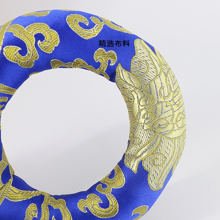 Tibetan Bowl Mat Hand-stitched Brocade Mat Singing Bowl Base Tibetan Buddhist Meditation Singing Bowl Accessory 8-22cm