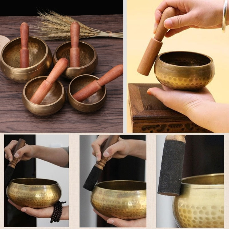 Tibetan Buddhism Singing Bowl Hand Hammered Yoga Copper Chakra Meditation Gift Relax Soothing Sound  Meditation Specialists