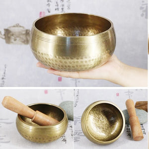 Tibetan Meditation Handmade Singing Bowl Tibetan Buddhist Brass Singing Bowl Sounds Bell For Yoga Healing Spiritual Gifts GU26