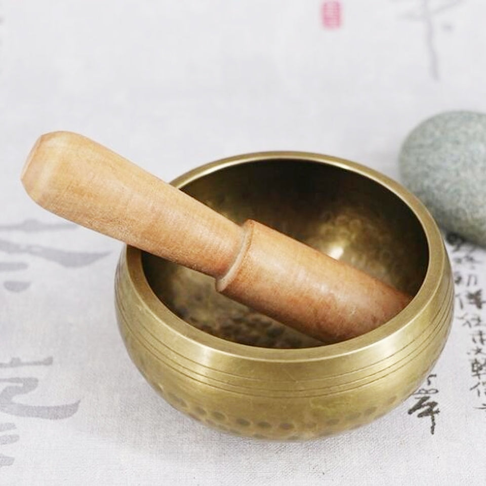Tibetan Meditation Handmade Singing Bowl Tibetan Buddhist Brass Singing Bowl Sounds Bell For Yoga Healing Spiritual Gifts GU26