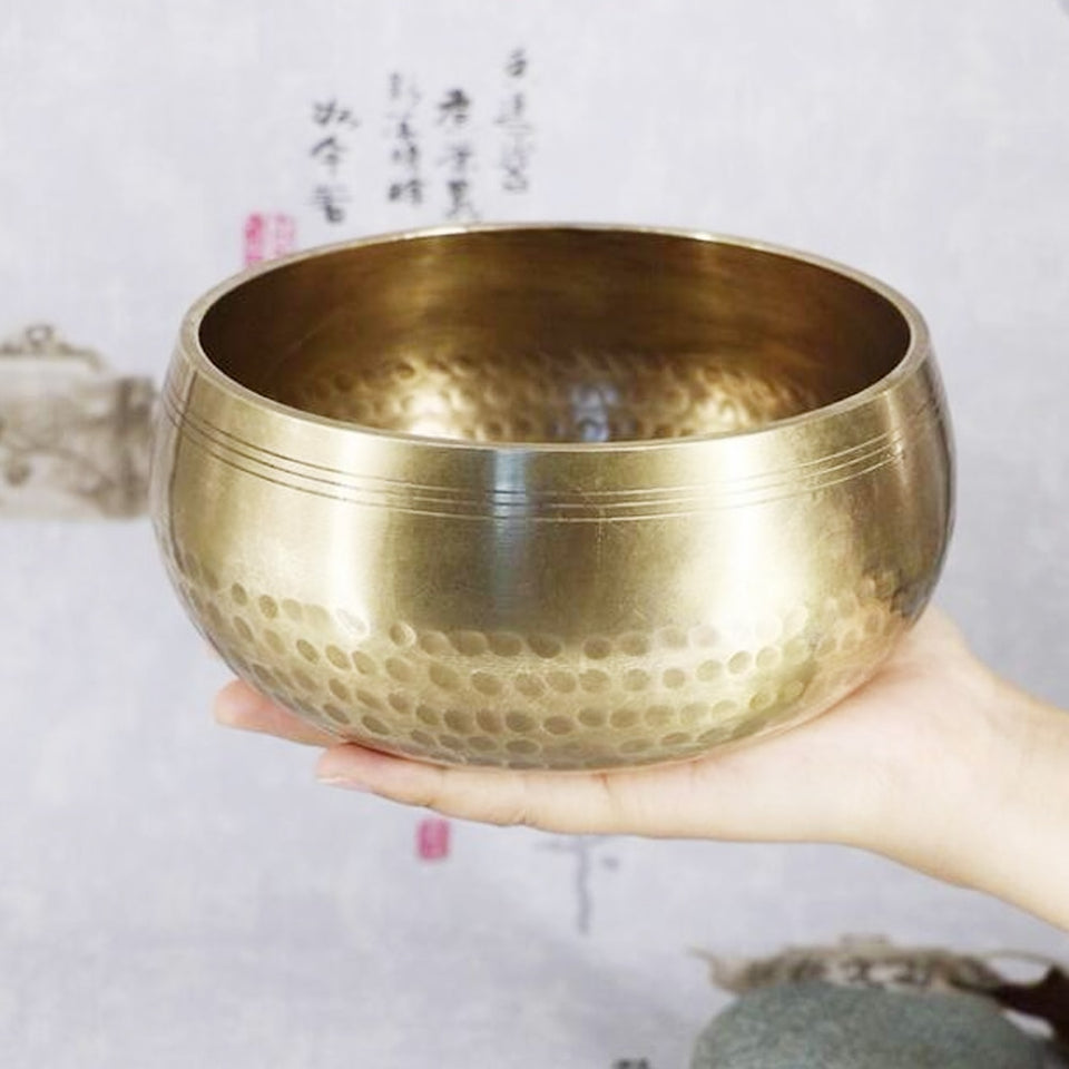 Tibetan Meditation Handmade Singing Bowl Tibetan Buddhist Brass Singing Bowl Sounds Bell For Yoga Healing Spiritual Gifts GU26