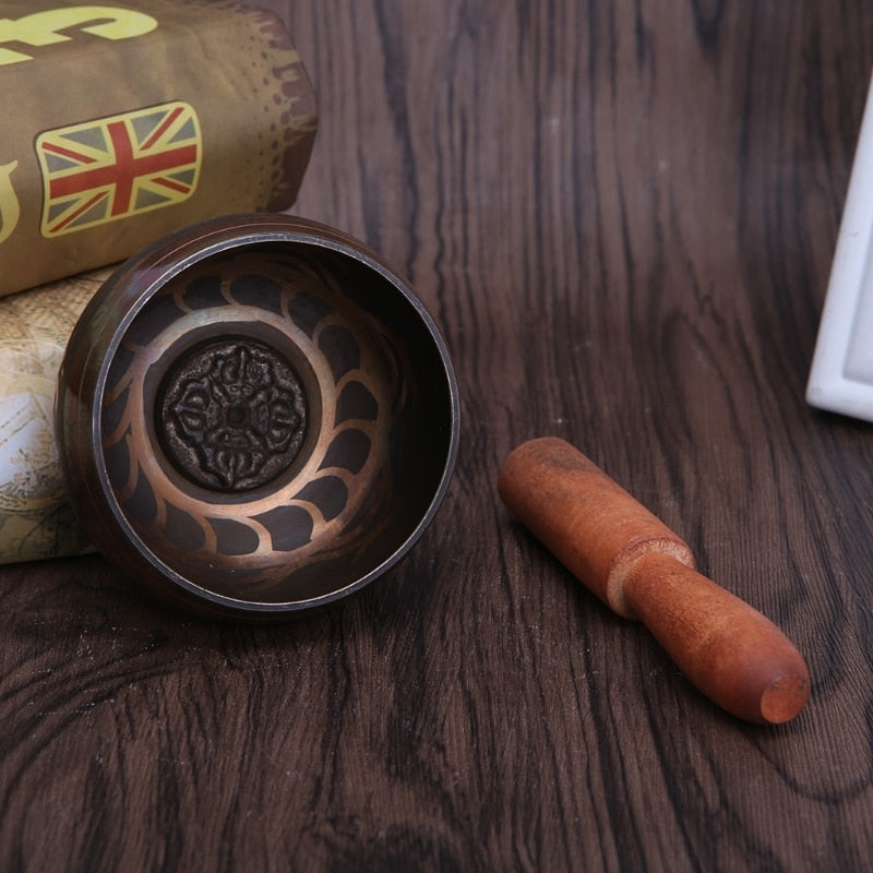 Tibetan Singing Bowl Buddhism Hand Hammered Yoga Copper Chakra Meditation Gift