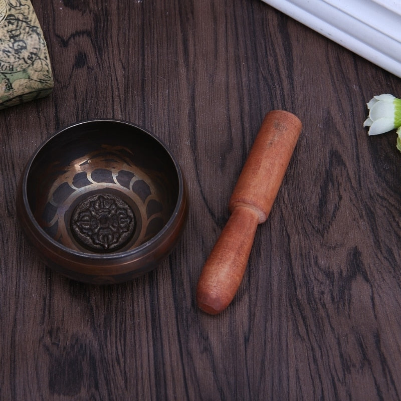 Tibetan Singing Bowl Buddhism Hand Hammered Yoga Copper Chakra Meditation Gift