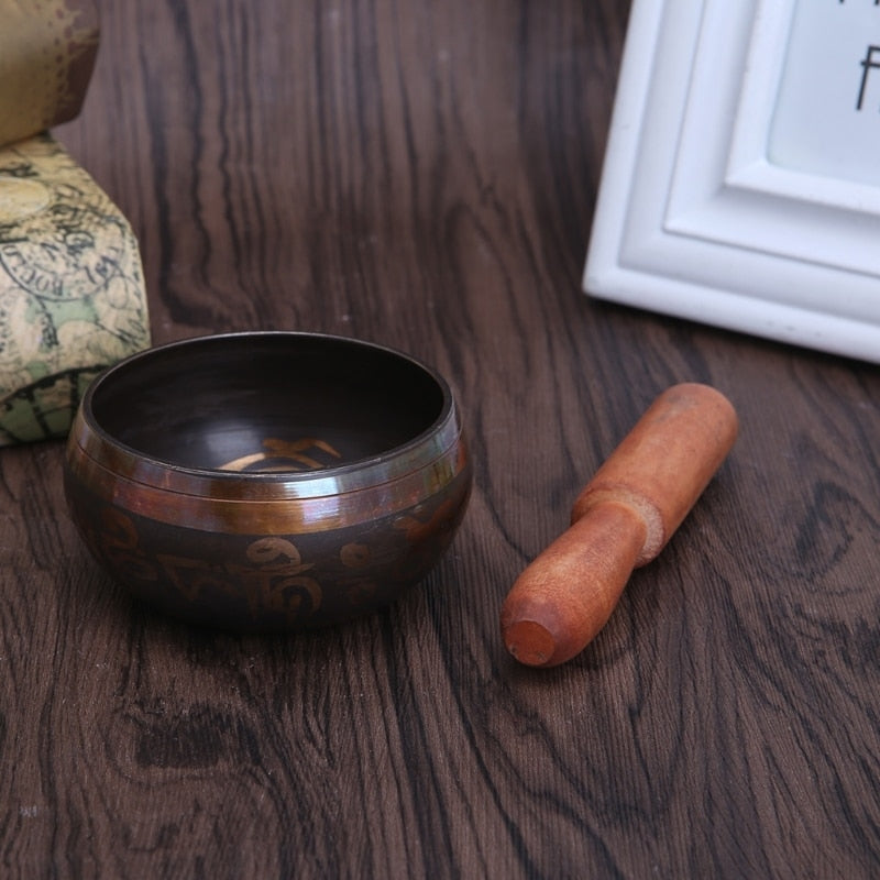 Tibetan Singing Bowl Buddhism Hand Hammered Yoga Copper Chakra Meditation Gift