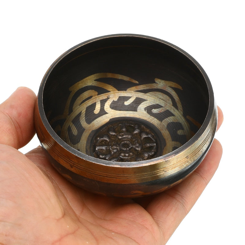Tibetan Singing Bowl Buddhism Meditation Bell Hand Hammered Buddhist Brass Bowl Yoga Copper Chakra Healing Spiritual Gift
