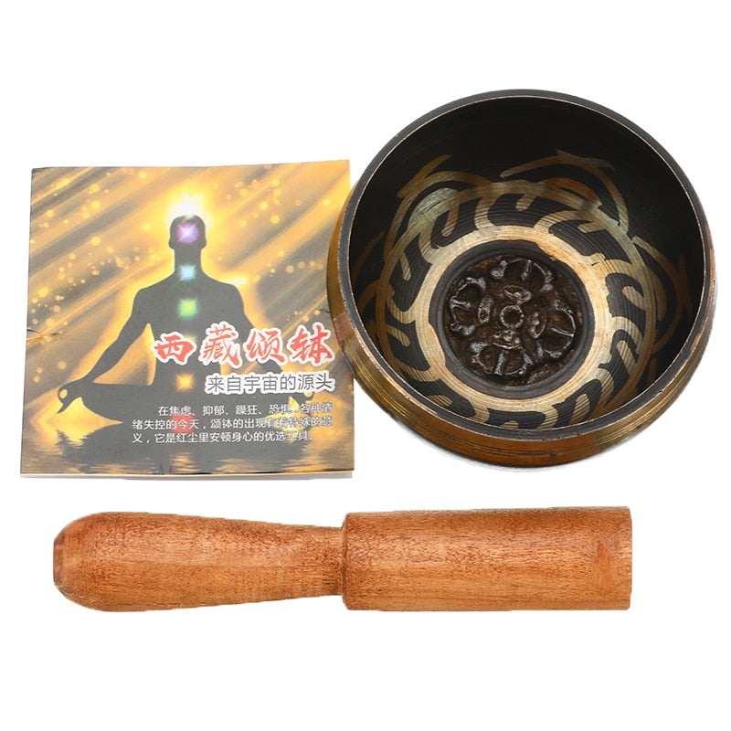 Tibetan Singing Bowl Buddhism Meditation Bell Hand Hammered Buddhist Brass Bowl Yoga Copper Chakra Healing Spiritual Gift