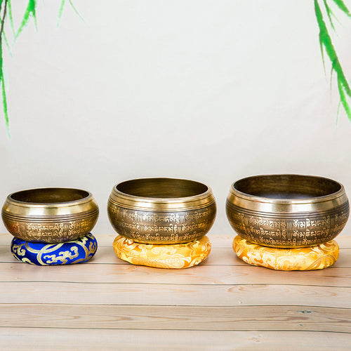 Tibetan Singing Bowl Mat Hand Hammered Yoga Singing Meditation Bowl Mat Buddhism Gift Home Decorative Crafts