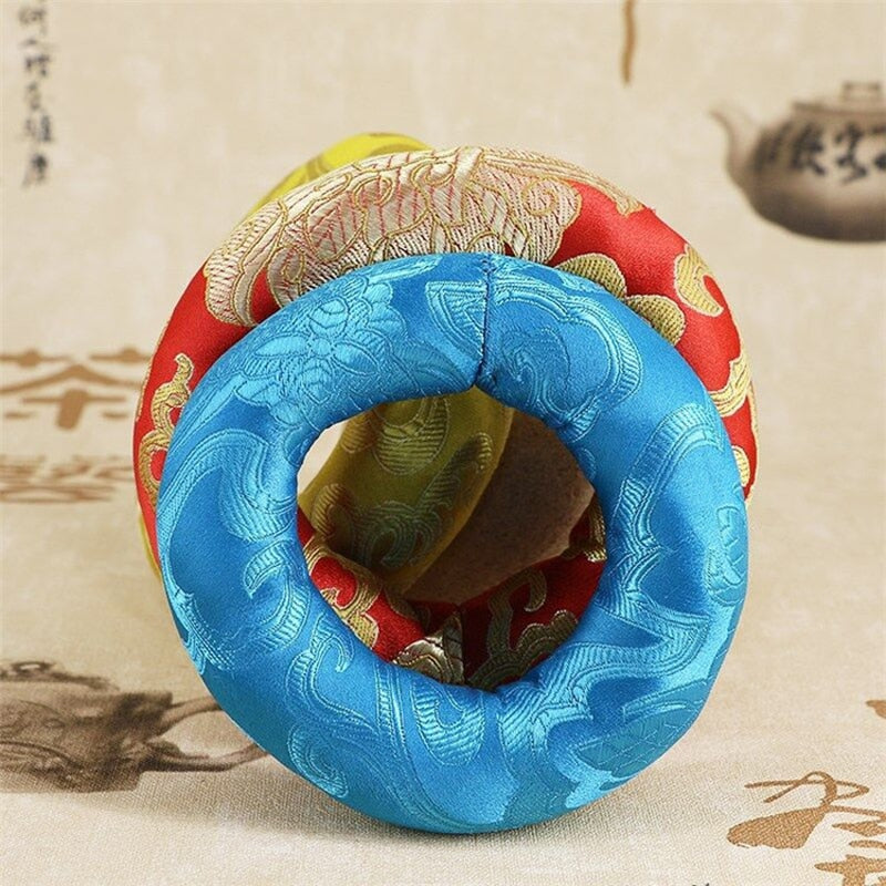Tibetan Singing Bowl Mat Hand Hammered Yoga Singing Meditation Bowl Mat Buddhism Gift Home Decorative Crafts