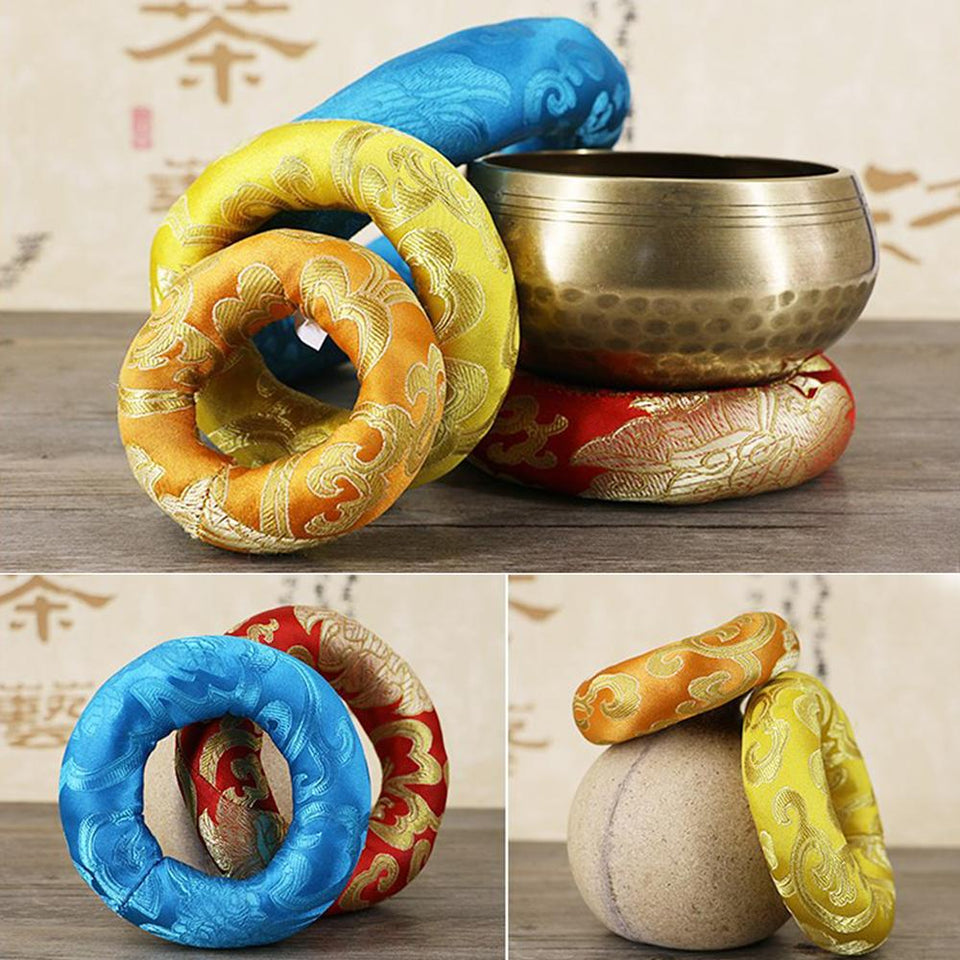 Tibetan Singing Bowl Mat Religion Belief Buddhist Supplies Home Decoration Color Random delivery 8/10/12cm