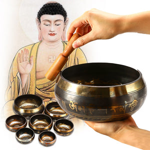 Tibetan Singing Bowl Meditation Buddhism Bell Hand Hammered Buddhist Brass Bowl Yoga Copper Chakra Healing Spiritual Gift