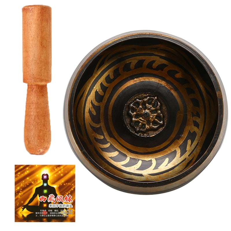 Tibetan Singing Bowl Meditation Buddhism Bell Hand Hammered Buddhist Brass Bowl Yoga Copper Chakra Healing Spiritual Gift