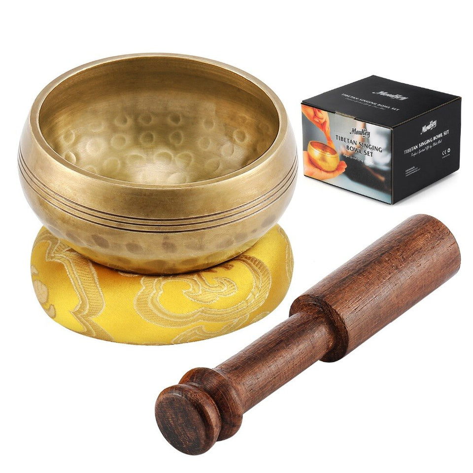 Tibetan Singing Bowl Nepalese Buddha Meditation Bowl Kits With Mallet Sticker Cushion For Chakra Healing Prayer Yoga Relaxation